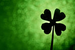 Green background with shamrock 